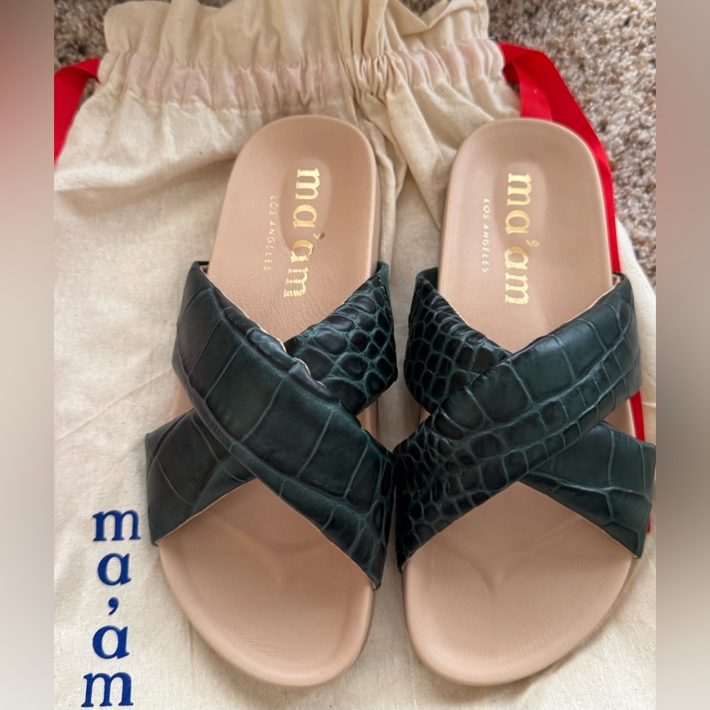 NIB Women’s Ma’am Size 6 Dolly Sandals in Forest - Picture 8 of 16